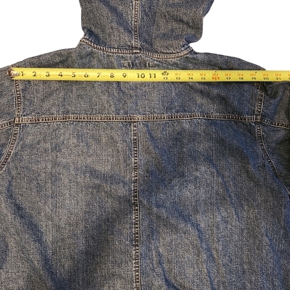 Vtg L.A. Blues Denim Hooded Full Zip Jacket With Large Pockets Dark Wash Rare - Picture 8 of 13